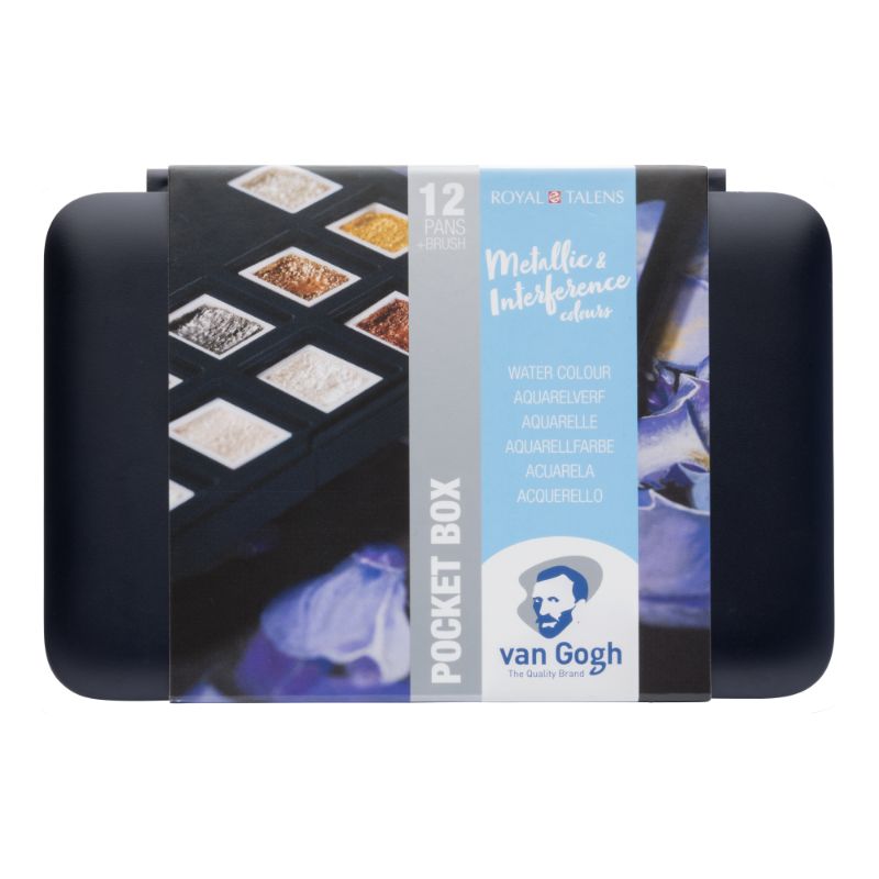 Van Gogh Caja de acuarelas especiales con 12 acuarelas en medias pastillas