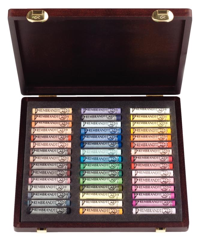 Rembrandt Set pasteles suaves en caja de madera Selección Retrato Traditional | 45 pasteles enteros