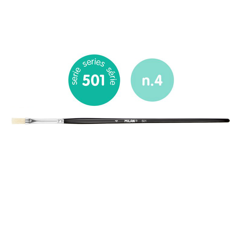 MILAN Pincel para Óleo y Acrílico con Mango Corto Cerda 503