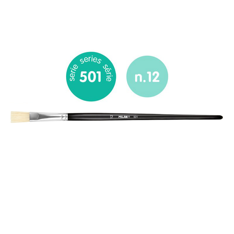 MILAN Pincel para Óleo y Acrílico con Mango Corto Cerda 507