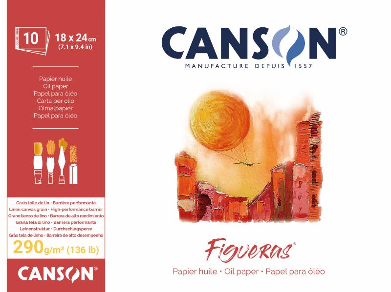CANSON Bloc Figueras para Óleo/Acrílico Grano Lienzo encolado por 1 lado 290 grs